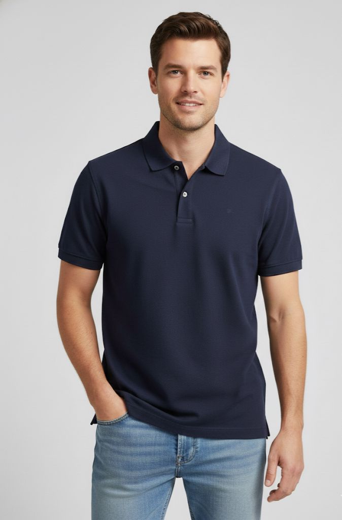 BANANA CUELLO POLO AZUL OSCURO 797981AM