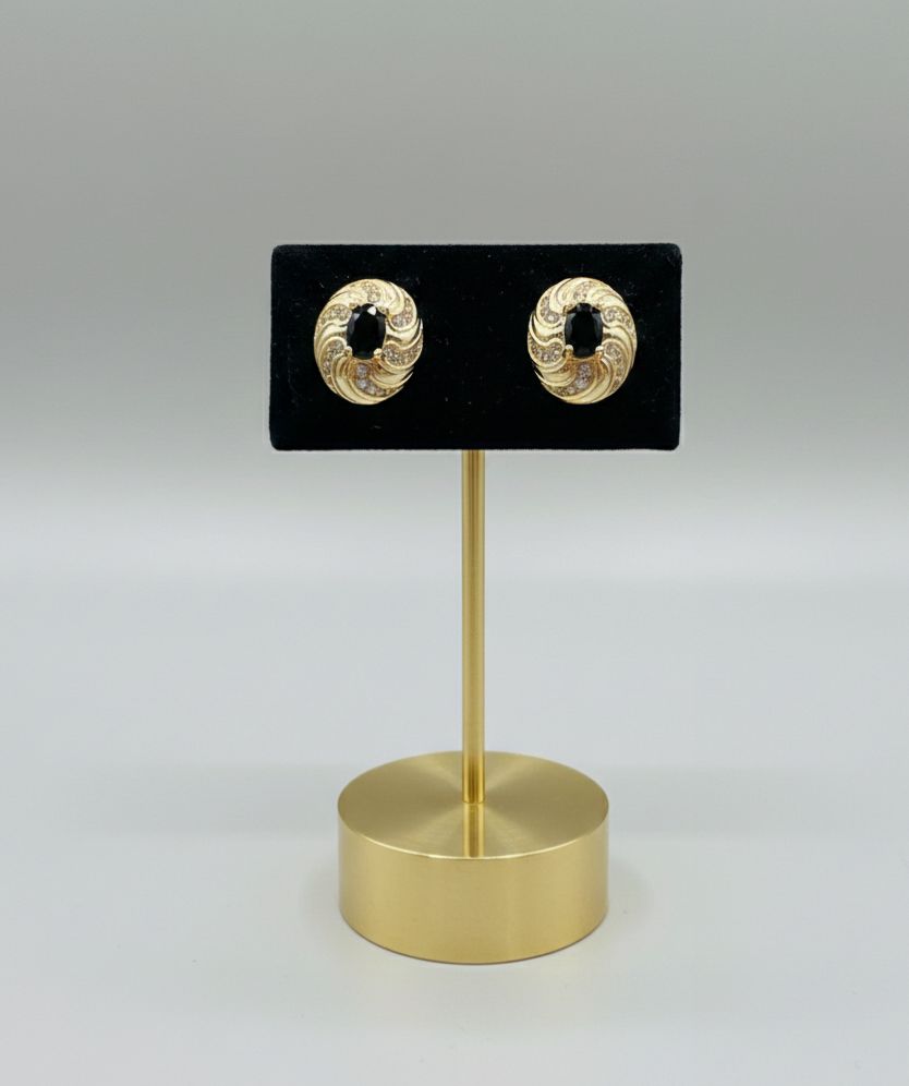 ARETES ENCHAPE DRD-NEGRO BRILLA.OVALDO