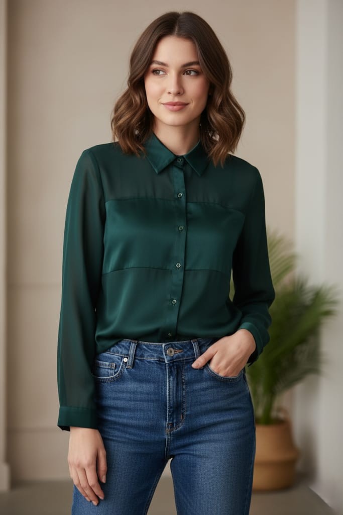 E.SSUE BLUSA MUJER VERDE LT14509M