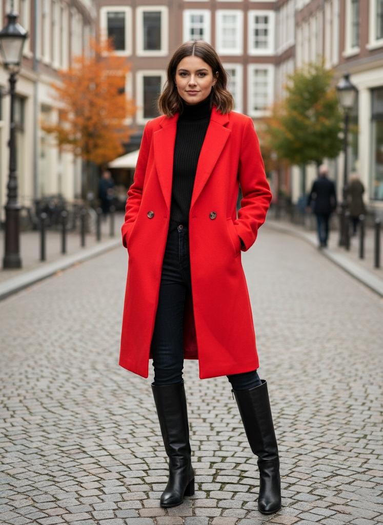 LOVE TREE ABRIGO ROJO MUJER 80172JH