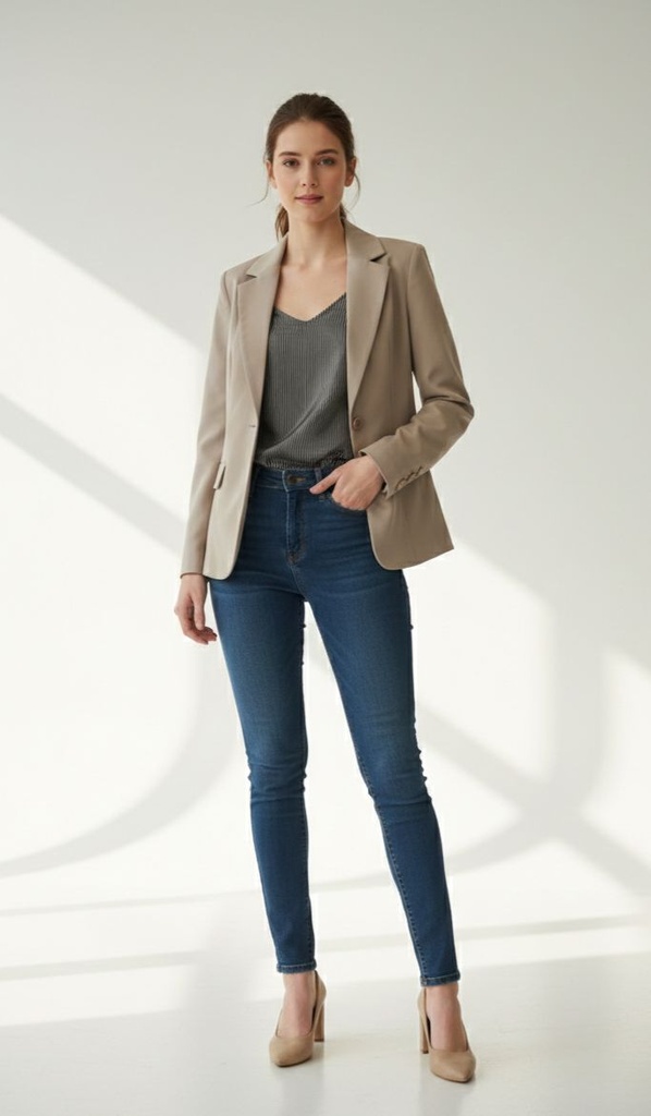 BLVD CHAQUETA MUJER BEIGE 8027ASB