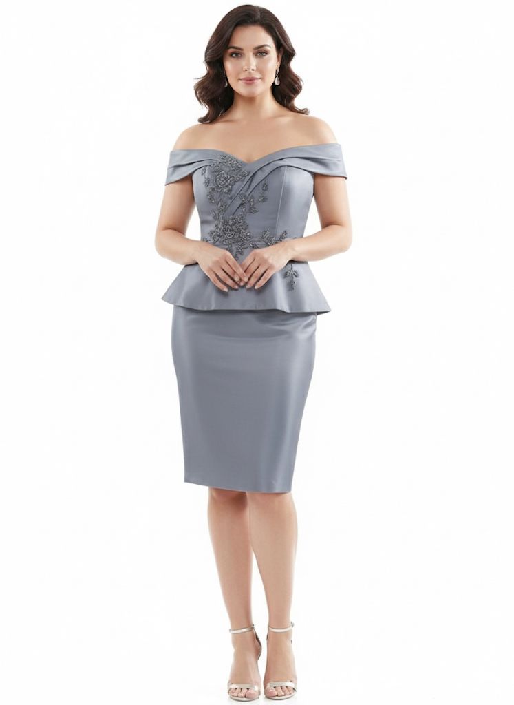 MARSONI VESTIDO GRIS FLR BRILLANTE MUJER MV1059G