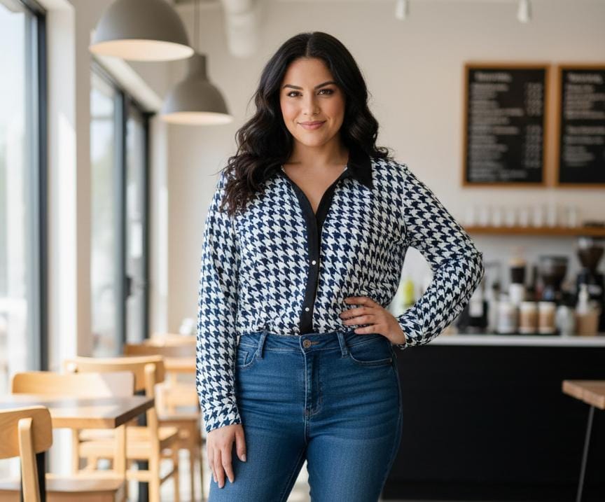 GRIFFLIN BLUSA MUJER AZUL M.ESTAM-BLC 8333