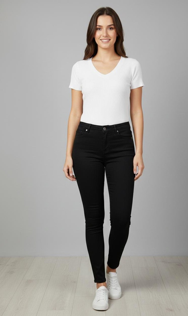 WAX JEANS NEGRO SKINNY MUJER 90304