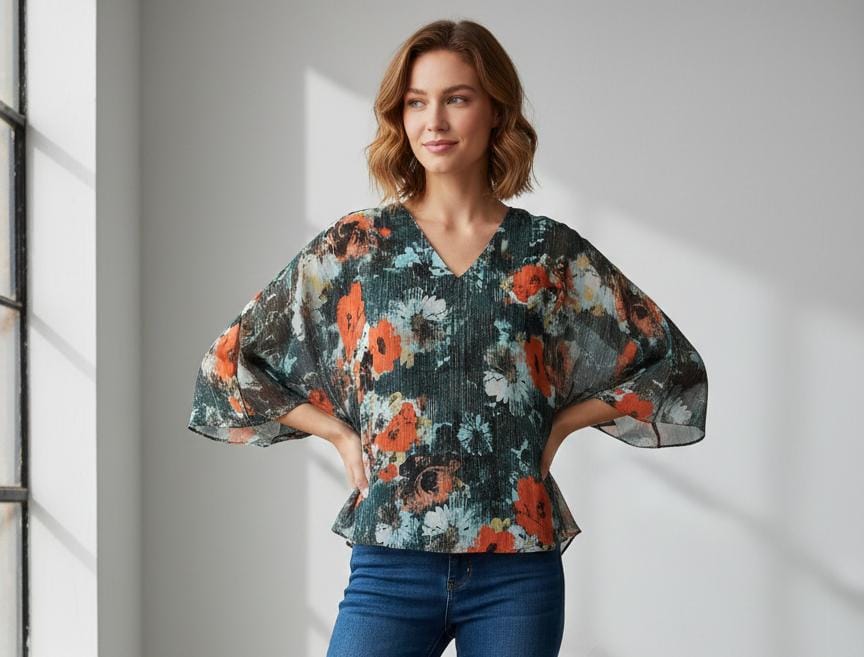 SIONI BLUSA MUJER NEGRO ESTAM.FLORES 9080Y6922