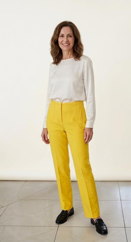 MICHEL PANTALON TELA AMARILLO MUJER 9417JSAM