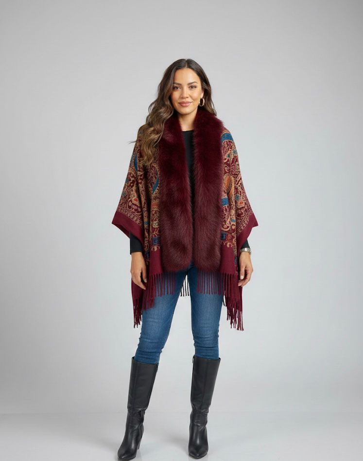 PONCHO ESTAMPADO COLORES