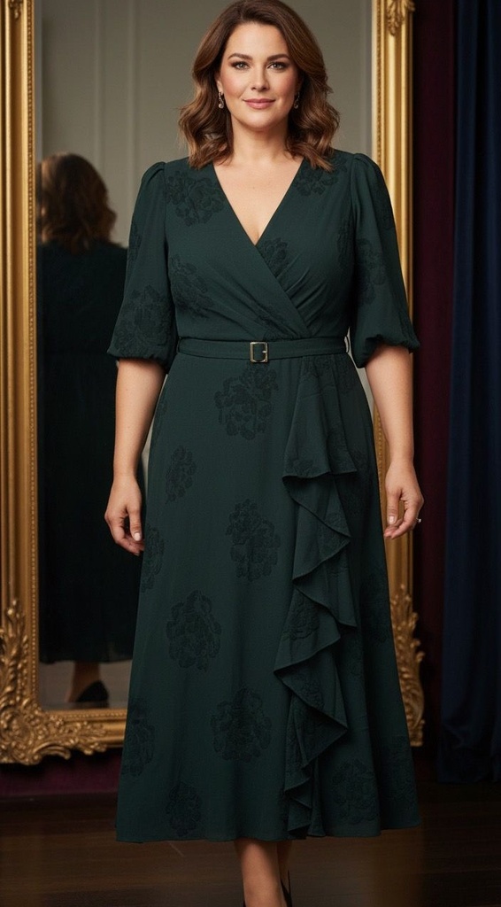 MAISON TARA VESTIDO VERDE OSCURO MUJER 97507M