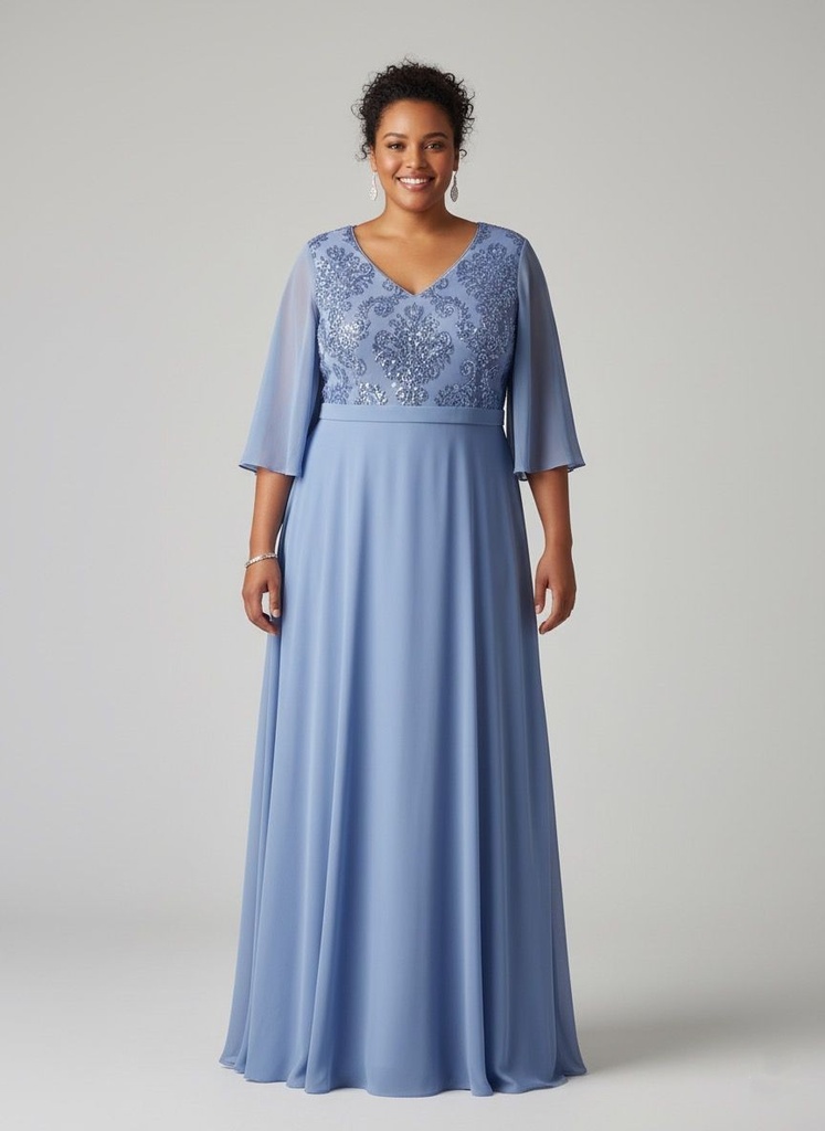 R&M RICHARDS VESTIDO AZUL M. LENTEJUELA 99399