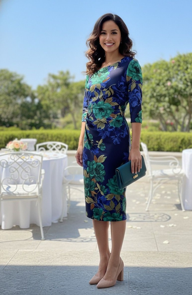 DONNA RICCO VESTIDO AZUL M.FLRS CLRS