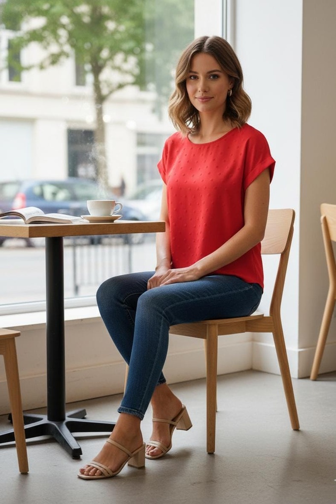 WHITE&RHINO BLUSA ROJO ZZ6472T22013