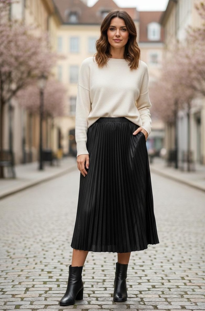 LOVE POEM FALDA NEGRO PLISES ZZMIA800