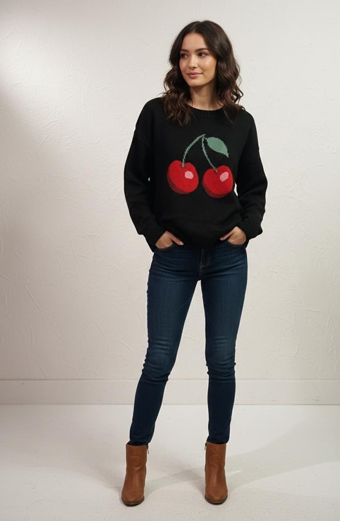 ACTIVE SUETER NEGRO CEREZAS ZZSW14650N