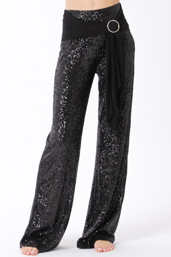 AAKAA PANTALON NEGRO LENTEJUELA RA93406H