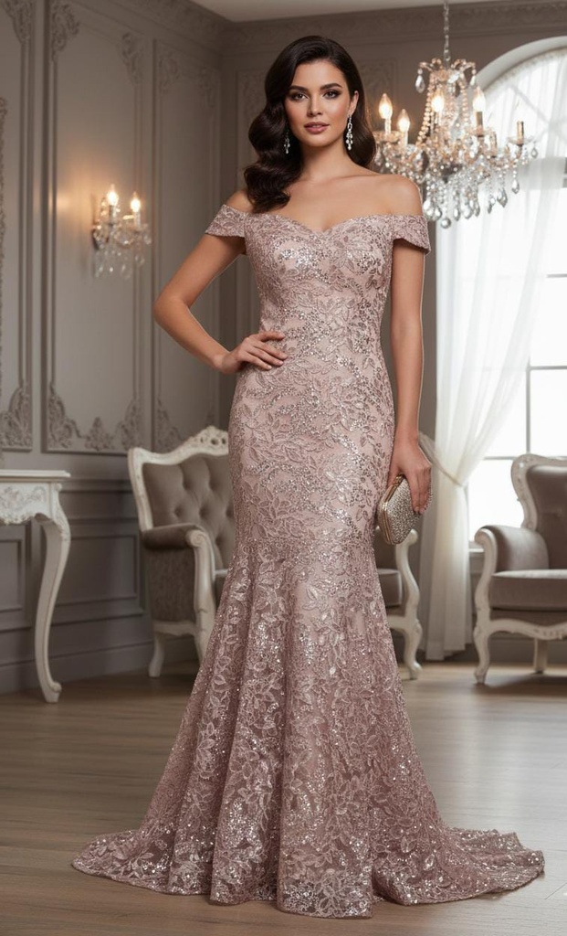 MARSONI VESTIDO ROSA LENTEJUELA MV1118RV