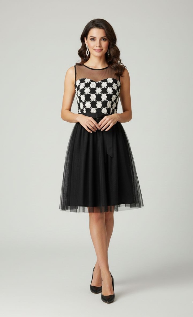 MYSTIC VESTIDO NEGRO-BLC FRS D14445ANF