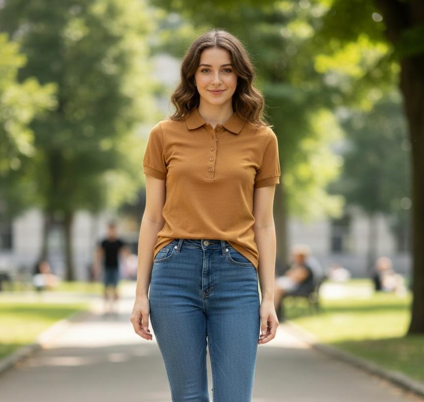 ACTIVE CAMISETA MUJER MOSTAZA