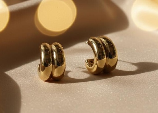 [1023] ARETES DORADO-PLATEADO FANTACIA