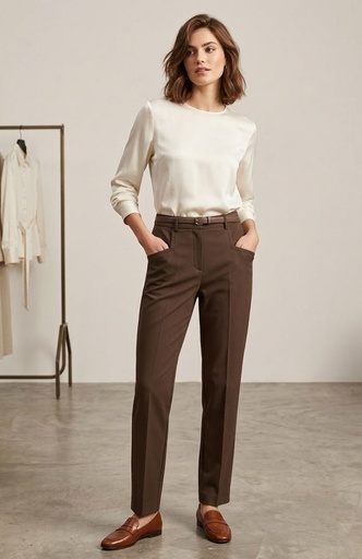 DAVID ASH PANTALON FORMAL CAFE 10384C