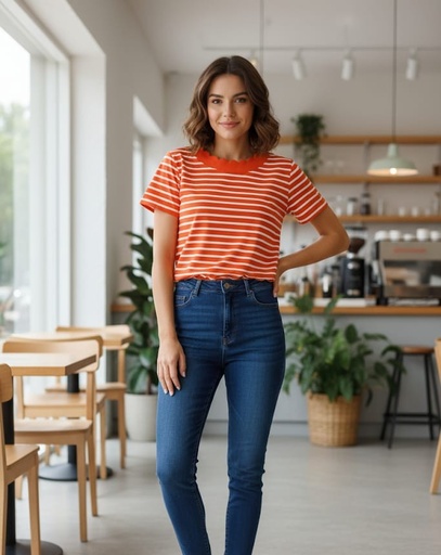 [10898678] AK CAMISETA RAYADA ROJA