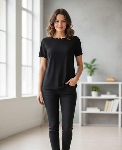 [10920613N] ANNE KLEIN CAMISETA NEGRO MUJER