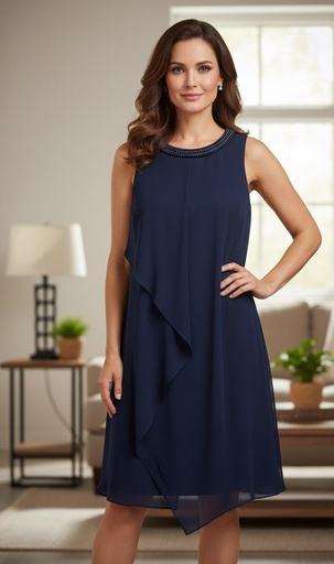 [10995] SD VESTIDO MUJER AZUL MARINO