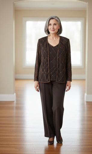 [11015] R&M RICHARDS TRAJE MUJER CAFE-