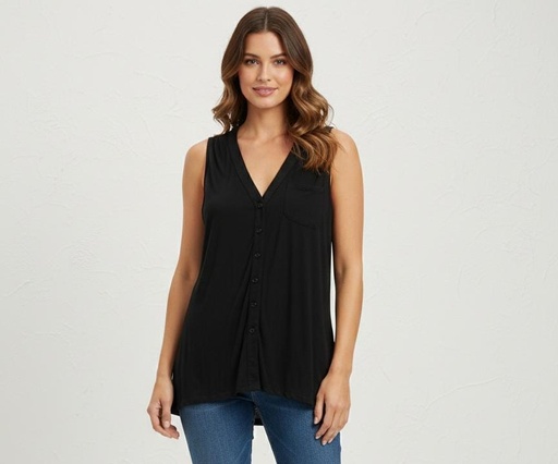 [111182] AUGUST SILK BLUSA MUJER NEGRO 111182