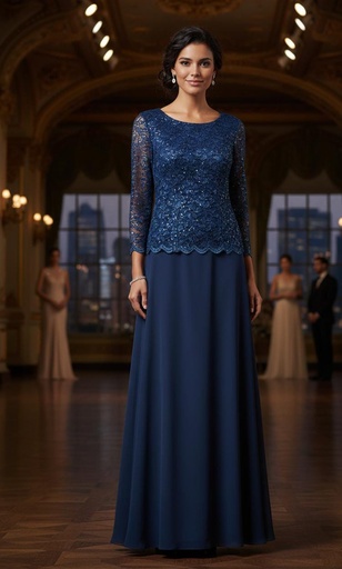 ALEX VESTIDO AZUL LENTEJUELA 112655