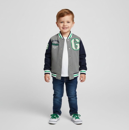 [116437330006] GAP BABY SUETER NIÑO GRIS-AZUL MARINO