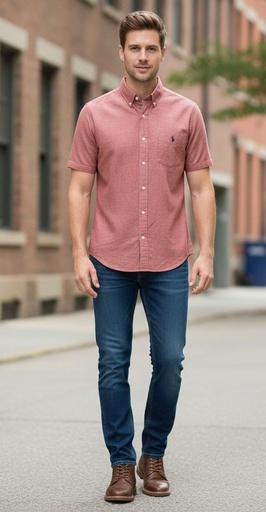 [11D563ZL] POLO CAMISA OCRE HOMBRE