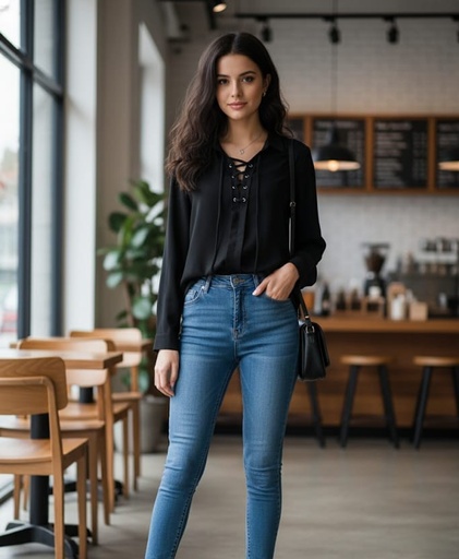 [1226THN] LOVE TREE BLUSA MUJER NEGRO 1226THN