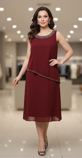 SD VESTIDO MUJER OCRE PRIEDRAS 13411