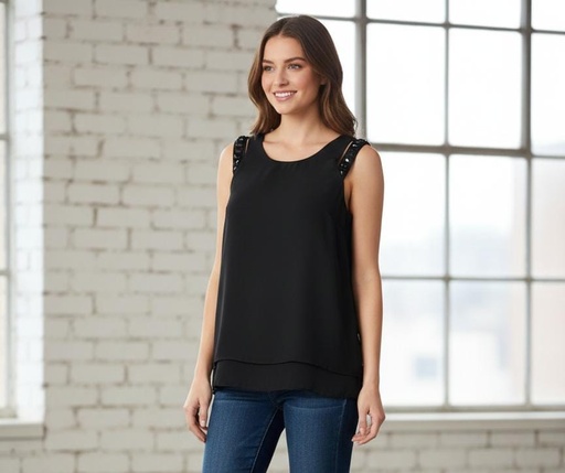 [13994] SIONI BLUSA MUJER NEGRO 13994