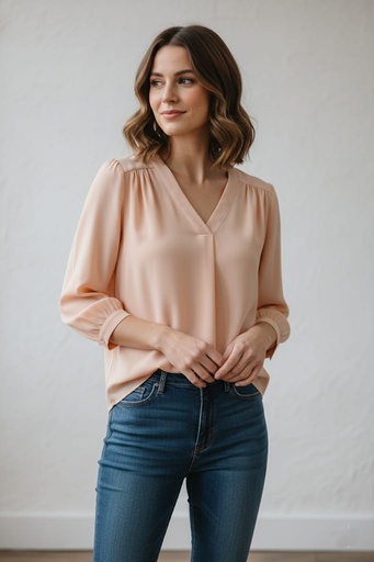 [14210] MILANO BLUSA SALMON MUJER