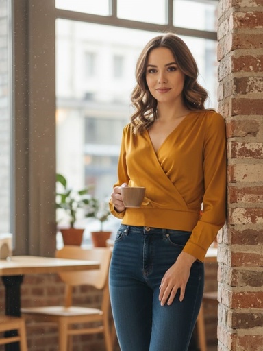 DNA BLUSA MUJER MOSTAZA 1425T22031M