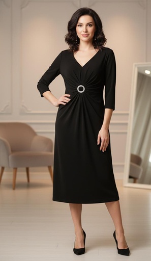 R&M VESTIDO NEGRO MUJER 1650