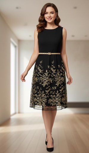 [1852164M] MADISON LEIGH VESTIDO M. NEGRO-DRD