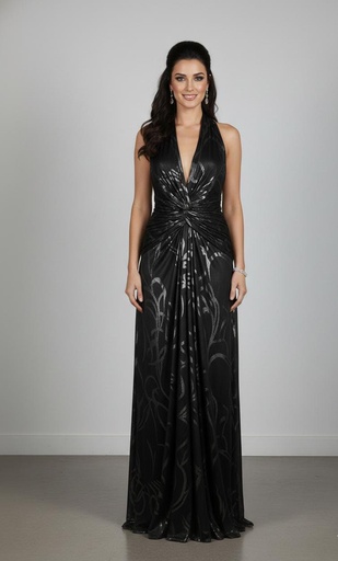 [18866] TADASHI VESTIDO  MUJER NEGRO-