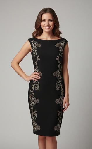 [1T2BH152J] JAX VESTIDO MUJER NEGRO FLORES