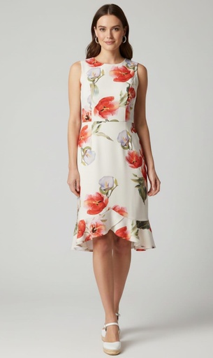 JM VESTIDO MUJER CREMA FLORES CL 1V1995RS