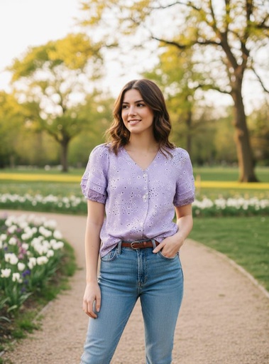 POLO BLUSA MORADO LILA FLRS 215901Z8