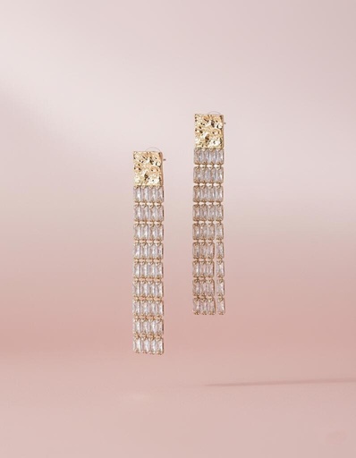[2190] FC ARETES BRILLANTE DORADO COLGANTE
