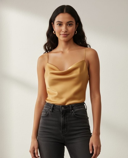 [2313T19035M] DNA BLUSA MOSTAZA ESCOTE MUJER