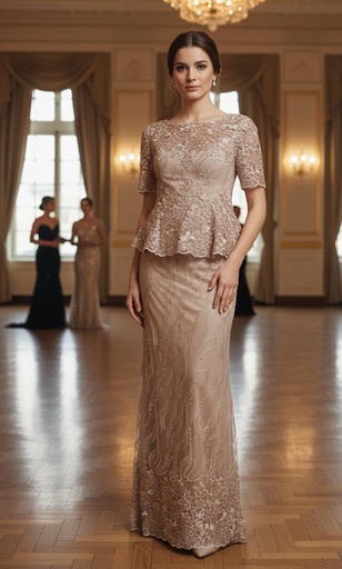 [2430] MARSONI VESTIDO ROSA VIEJO LENTEJUELA