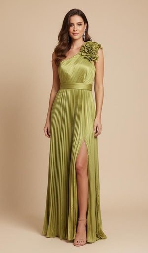 [2585V] MINUET VESTIDO L. VERDE LIMON