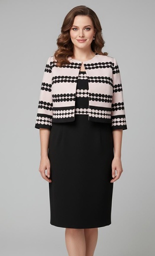 [27170L] DANNY VESTIDO ROSA-NEGRO PNTS