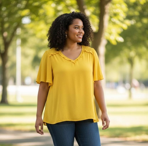 COLETTE BLUSA AMARILLO MUJER PLUS 3240