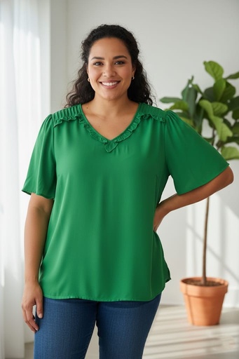 COLETTE BLUSA VERDE MUJER PLUS 3240V