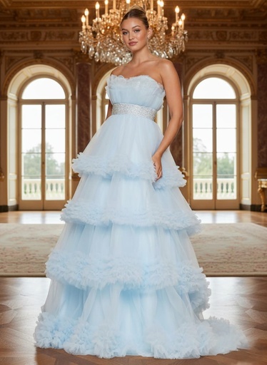 LA COLORS VESTIDO CELESTE 3245